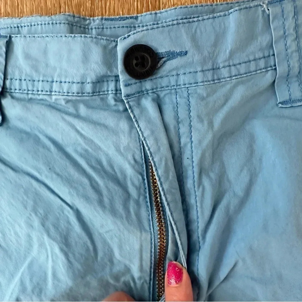Columbia Men's Bright Blue Flat Front Cotton Chino Shorts Size W34 L10 GUC - Picture 3 of 7